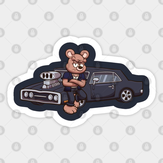 Fast And Angry Teddy Bear Sticker by TheMaskedTooner